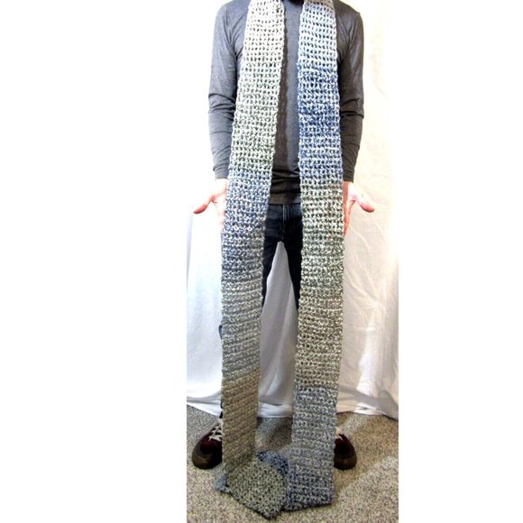 Ginormous Scarf Extra Long 180x5 Chunky Wrap Muffler Handmade Crochet Knit NWT - Picture 2 of 12